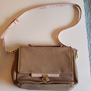 Olivia + Joy beige and pink purse